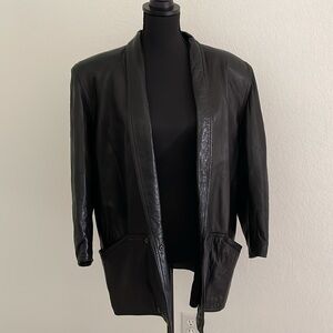 Maxima for Tannery West jacket lamb leather 80’ 90’ Y2K black super soft…